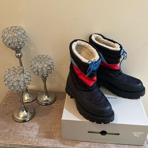 Coach Puffer Snow Boot- Navy Signature- Size 7.5 B- NIB - Picture 1 of 8